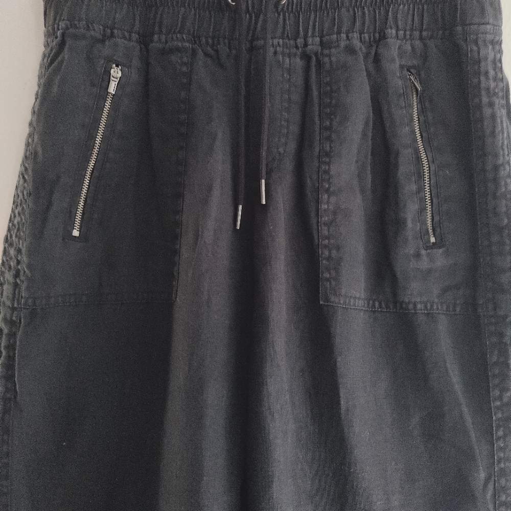 Athleta Cabo Linen Wide Leg Black Pants - Picture 4 of 8